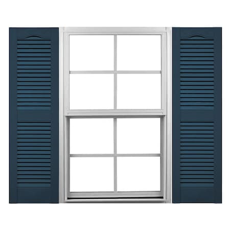 Ekena Millwork Mid-America Vinyl, Standard Size Cathedral Top Center Mullion, Open Louver Shutter, 11464036, PR 00011464036